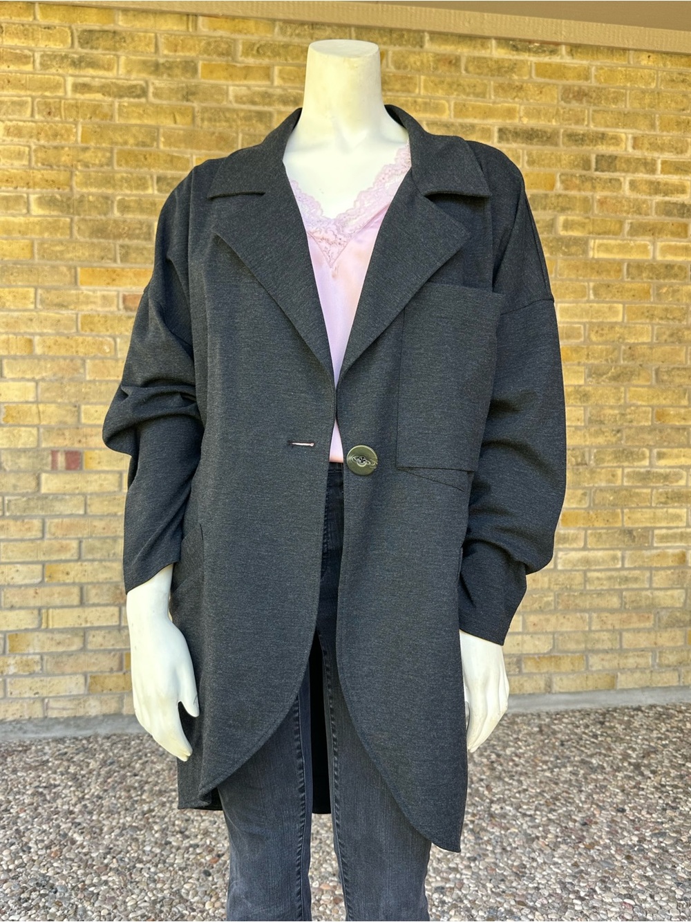 CAbi Lisbon Topper Jacket 994 Charcoal Gray Ponte M